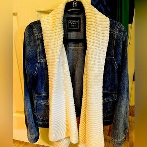 Abercrombie denim jacket with built in scarf